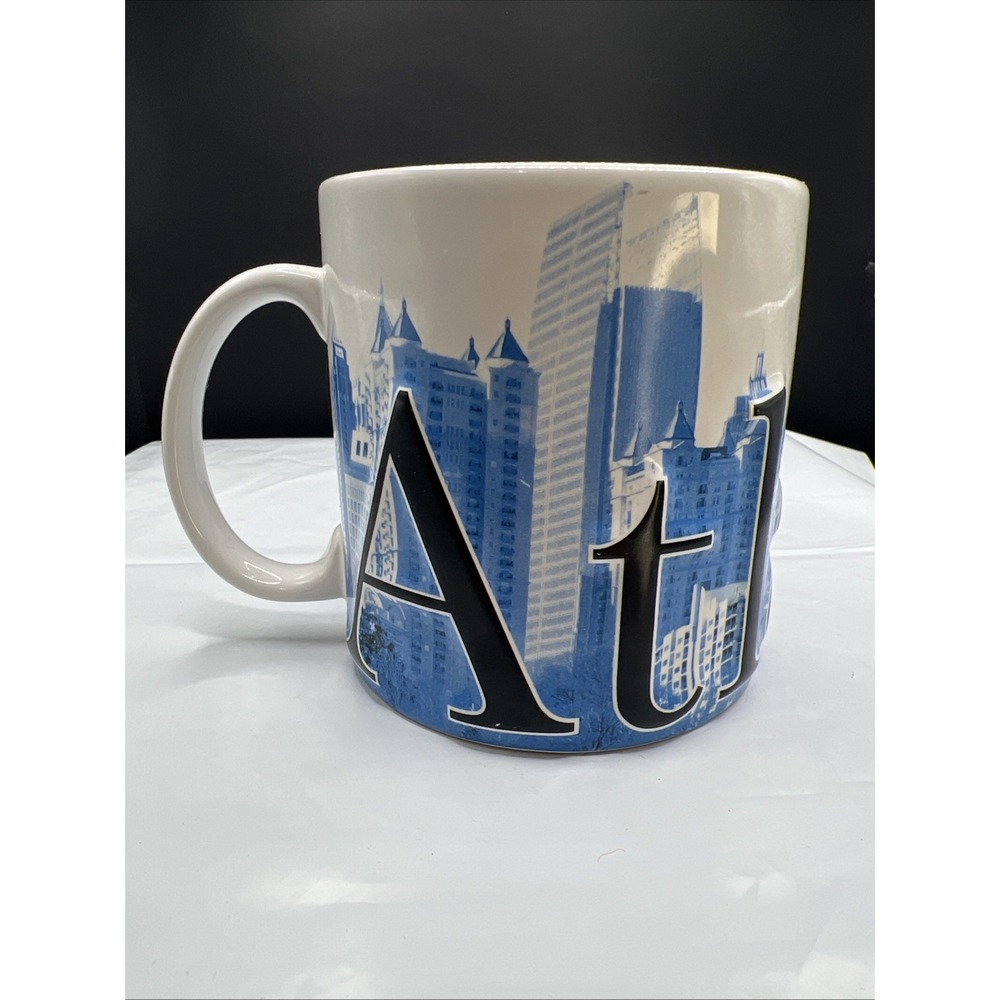 Americaware 2007 Atlanta 3D Relief Mug Raised Letters 18oz Ceramic Souvenir